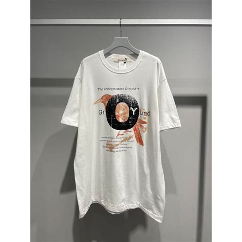 Ground Y COTTON JERSEY CROW T-SHIRT | MAROON WEBSTORE