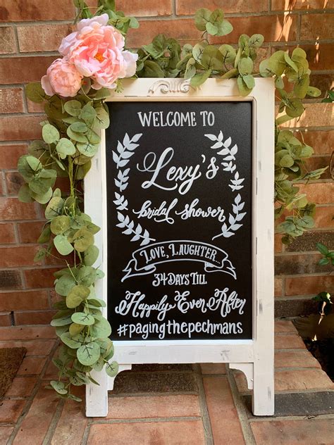 Bridal Shower Sign * Wedding Shower Sign Rustic Easel (Sandwich Board ...