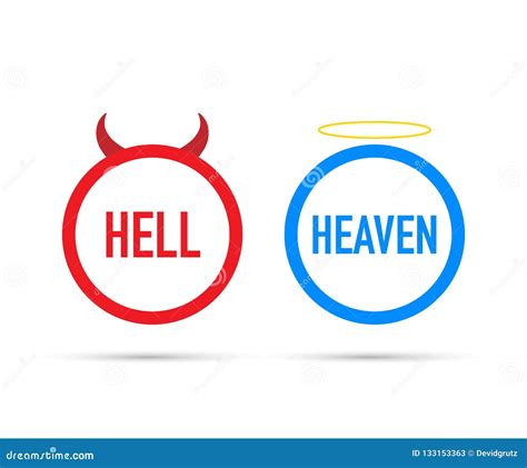 Hell or Heaven. Angel and Devil Symbol. Good and Bad on White Background. Vector Illustration ...