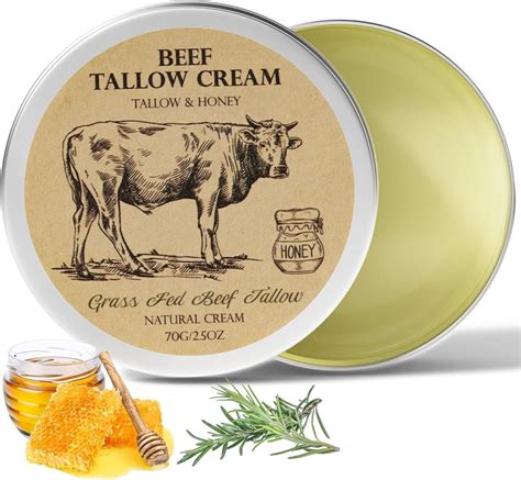 Beef Tallow for Skin, Tallow and Honey Cream,Tallow Face Moisturizer ...