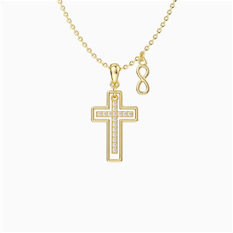 Gold Cutout Double Cross Necklace - vanimy