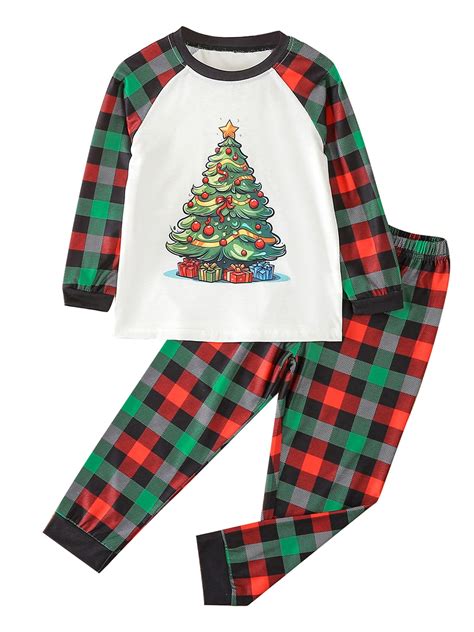Arvbitana Little Girls Boys Christmas Pajamas Set Cartoon Print Long ...