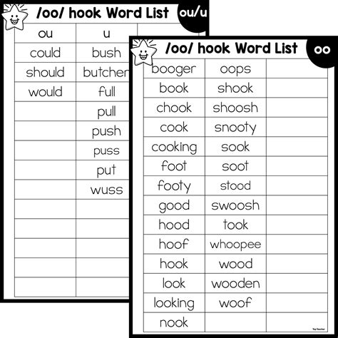 /oo/ (book) Teacher Word Lists - Top Teacher