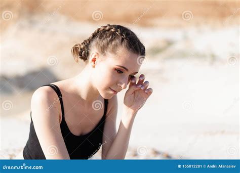 Close Up Portrait of a Sad and Depressed Woman Deep in Thought Outdoors Stock Image - Image of ...