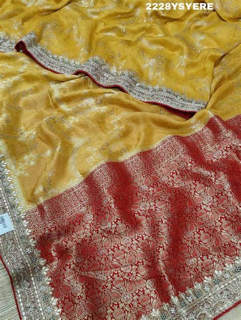 KcPc New Pure Beautiful Jute Silk Sequence embroidery work Saree PAL ...