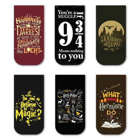 Harry Potter Magnetic Bookmarks (Set of 6) – OneOclock.in