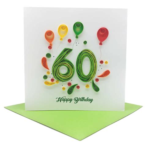 Buy 60th Birthday Card, Happy Birthday 60 Years Old Card, Sixty Year ...