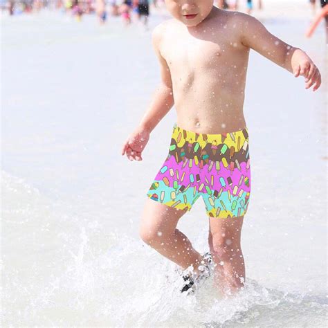 Ice Cream Treats Illustration Little Boys' Swimming Trunks (Model L57 ...