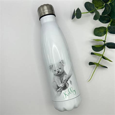Personalised Koala Water Bottle, Double Walled Thermal Bottle, Koala ...