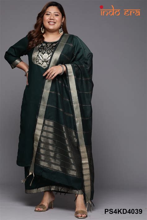 Indo Era 2468 Plus Size Kurti Palazzo With Dupatta collection