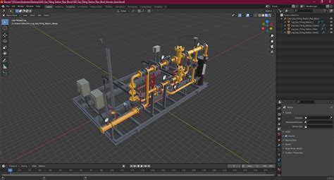LNG Gas Filling Station Pipe Block 3D model | 3D Molier International