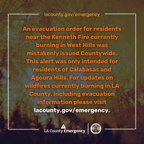 County of Los Angeles | An evacuation order for residents near the ...