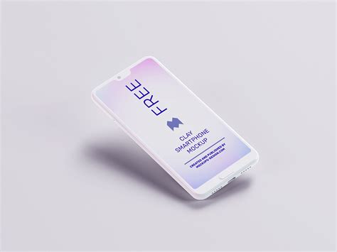 Free clay smartphone mockup on Behance