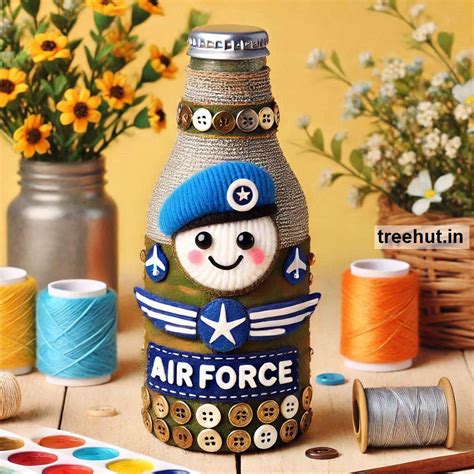 Air Force Bottle Decoration Ideas, Bottle Upcycle Craft Ideas