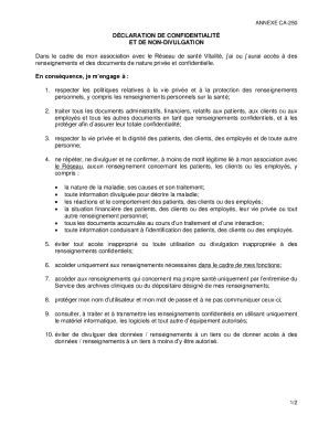 Fillable Online Accord de non-divulgation. Un accord de non-divulgation ...