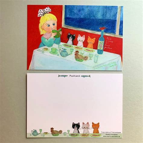 POST CARD「Trois chats et trois poissons 」no.180 | molintika
