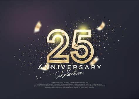 Gold line design for 25th anniversary celebration premium vector for ...