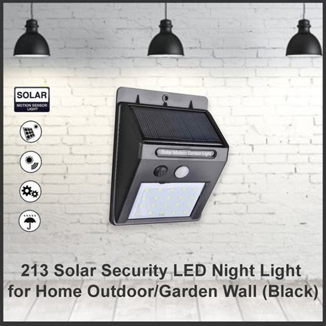 Solar Security LED Night Light for Home Outdoor / Garden Wall (Black ...