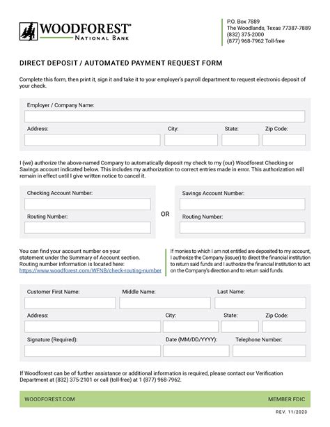 Free Direct Deposit Authorization Form (40) | PDF | Word