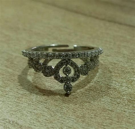 Silver Crown Diamond Studded Ring