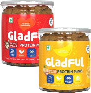 Gladful Protein Mini Cookies Biscuit Butter Garlic + Indian Masala ...