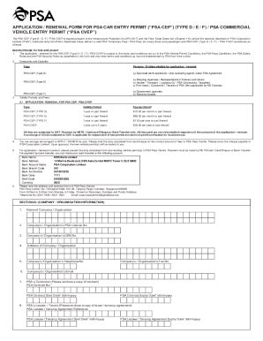 SG PSA Application/Renewal Form For PSA Car Entry Permit (PSA CEP ...