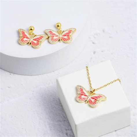 Tender Butterfly Earrings and Necklace Set | Salty – Salty Accessories