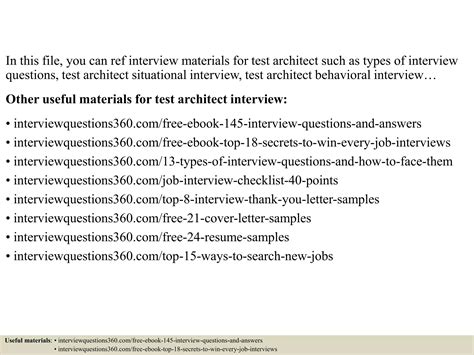 Image result for Test Architect Interview Questions