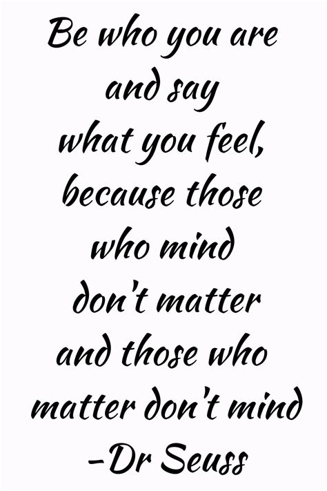 Those Who Matter Don't Mind Dr Seuss Quote Wall Art - Framed Canvas Art