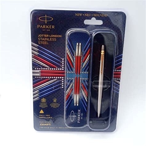 Parker Jotter London Stainless Steel Silver Body With Gold Clip ...