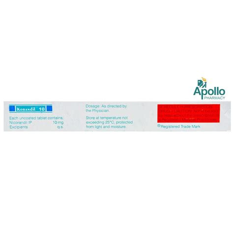 Korandil 10 Tablet 10's Price, Uses, Side Effects, Composition - Apollo ...