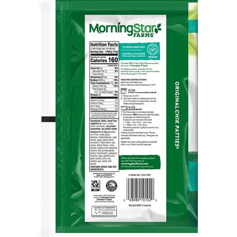 MorningStar Farms Meatless Chicken Patties, Plant Based Protein Vegan ...