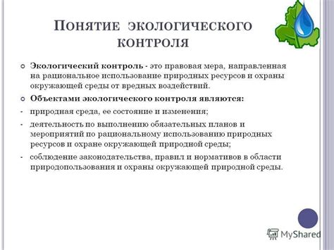 Государственный экологический контроль: понятие, виды, цели и задачи