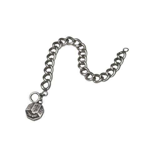 antique c1900 silver chain bracelet with charm " fleur-de-lis " | NOIR ...
