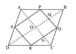ABCD is a rhombus and P, Q, R and S are the mid-points of the sides AB ...
