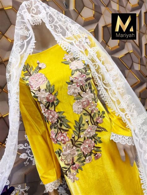 Mariyah M 123 Velvet Embroidery Ready Made Collection