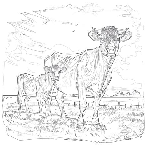 Cows Coloring Page | Coloring Pages Mimi Panda