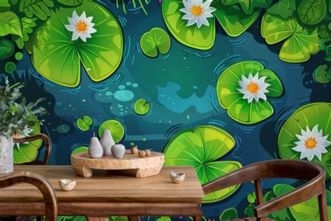 Lilies on Water Wallpaper Mural - Magicdecor®
