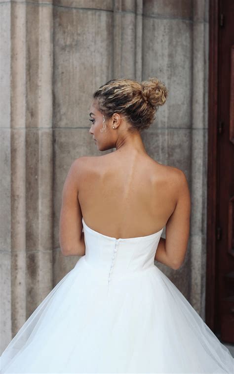 Modern Strapless Wedding Dress with Ballgown Skirt | True Society