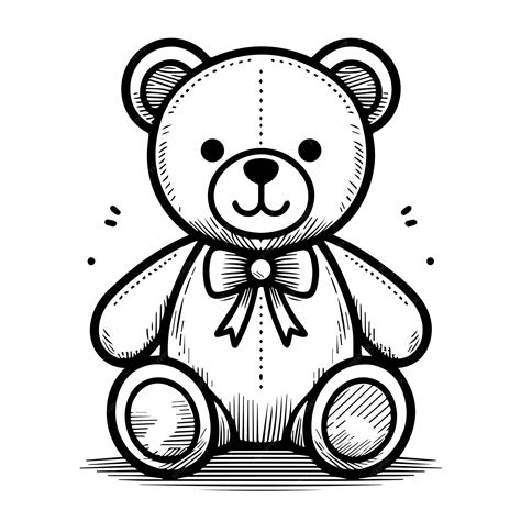 Free Vector Teddy Bear Outline Drawing | Premium AI-generated vector