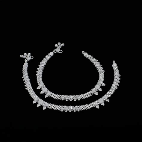 Real Sterling Silver boho style women Anklets Ankle Pair 10" – Karizma ...