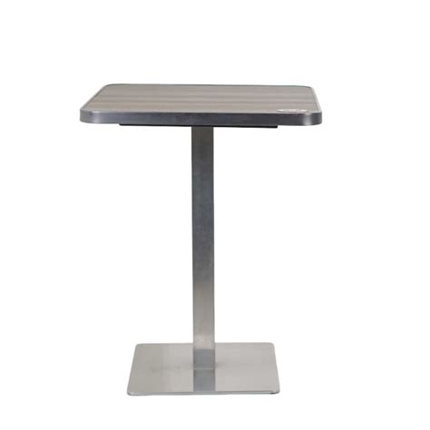 Buy Icon SS Single Pillar Table Base Tile Wooden Top With Grey Metal ...