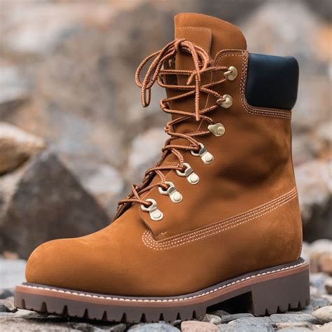 Tan Suede Leather Abbraccio Mid Calf Rugged Lace Up Combat Hiking Boot ...