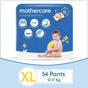 Mothercare Quick Absorb Diaper Pants, Anti Rash Layer (XL) 54 Count (12 ...