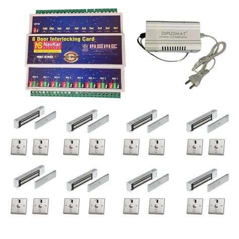 (Combo-CN36) 8 Door Interlocking Controller 1 Nos with EM Lock 600 Lbs ...