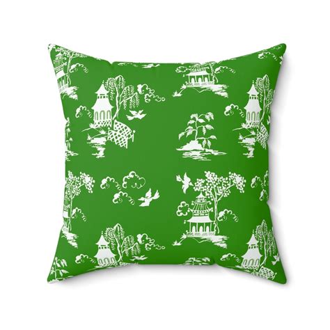 Shangri La Chinoiserie Preppy Pagoda Pillow - Etsy