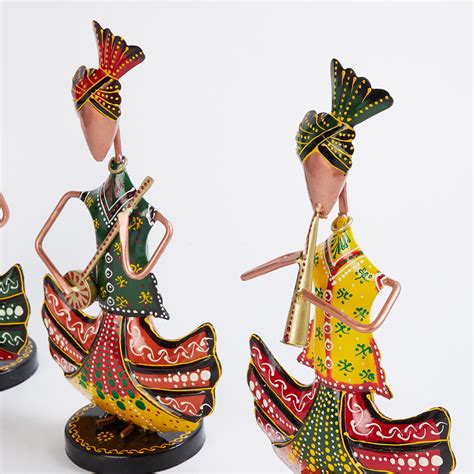 Buy Corsica Mystic India Set of 3 Metal Printed Rajasthani Musician ...