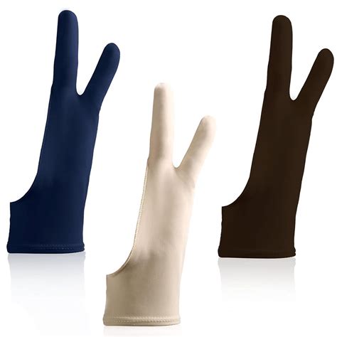 3 Pieces Two-Finger Glove Artist Drawing Tablet Gloves Drawing Hand ...