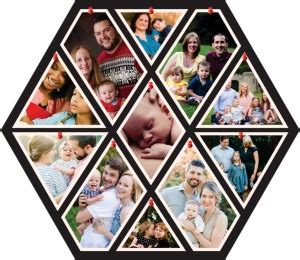 Marine Pearl 19 Inch Multifunctional Hexagonal Pin Up Photo Frames ...
