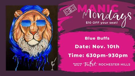 Manic Monday Paint & Sip $10 Off, 3320 South Rochester Road, Rochester ...